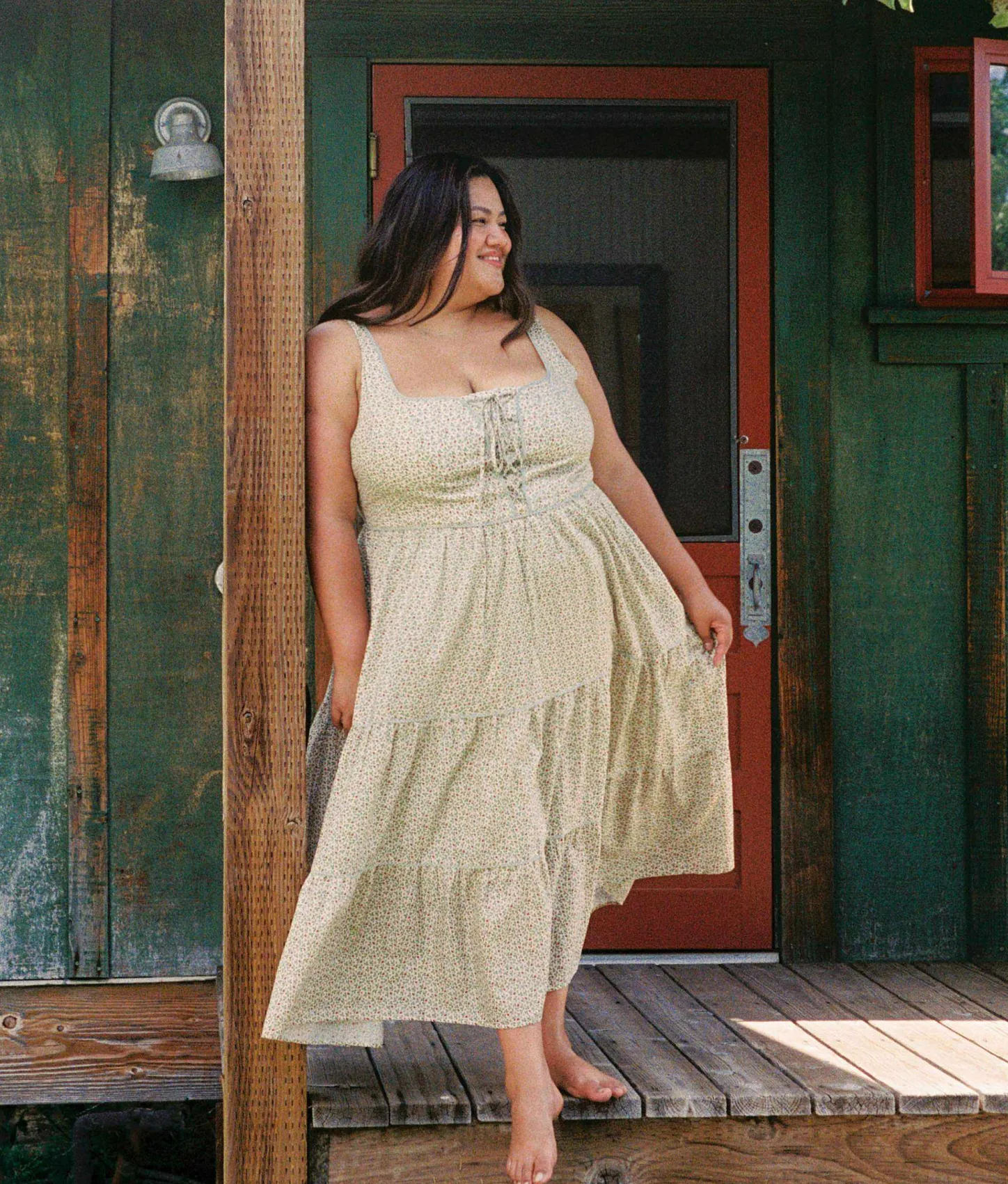 Extended Sizing^Christy Dawn The Adele Dress Extended Creme Strawberry