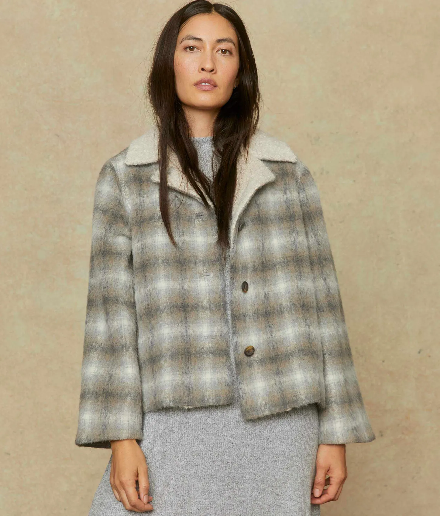 Dresses^Christy Dawn The Annika Jacket Pewter Plaid