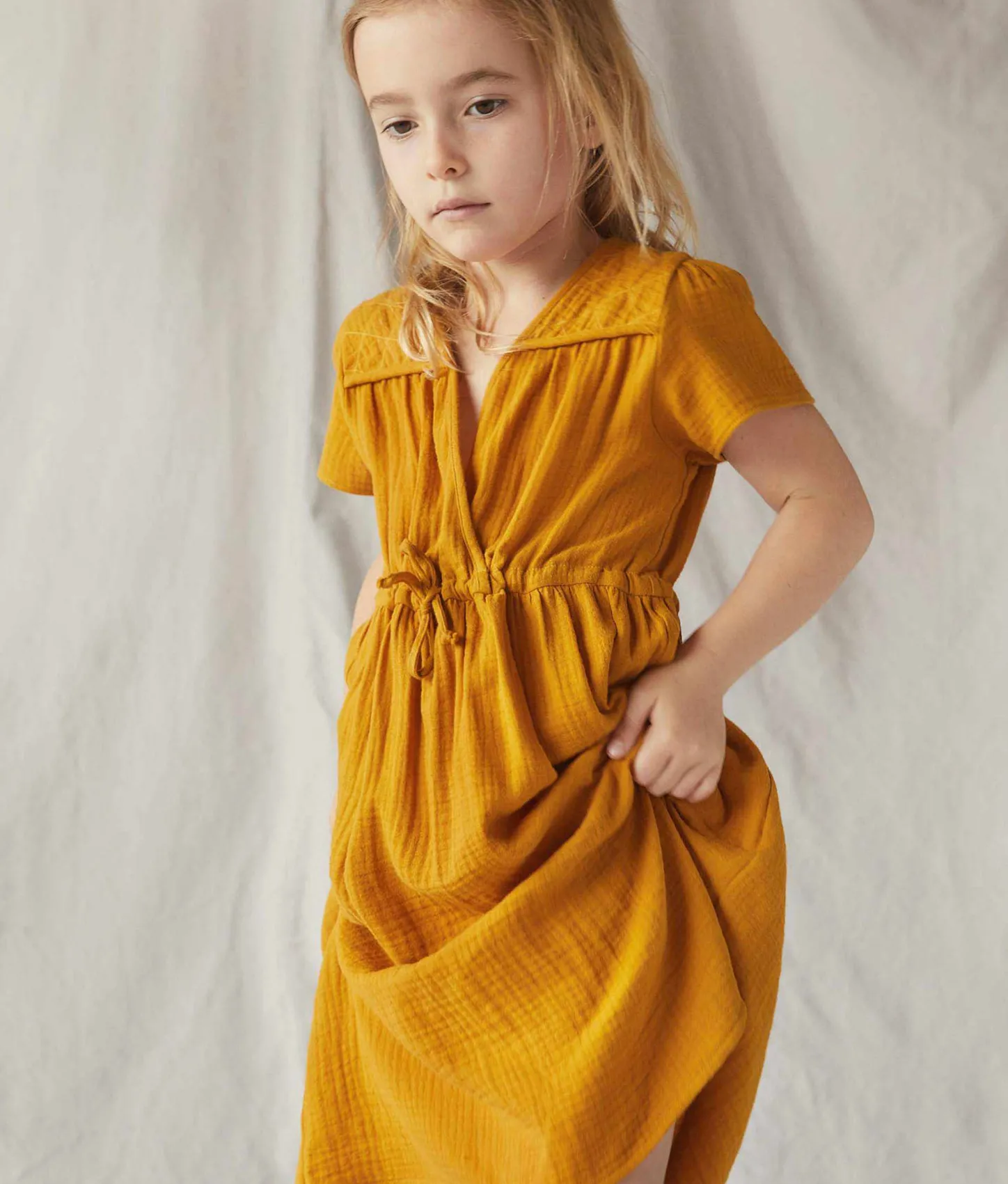 Dresses^Christy Dawn The Dawn Dress Kids Mustard Gauze