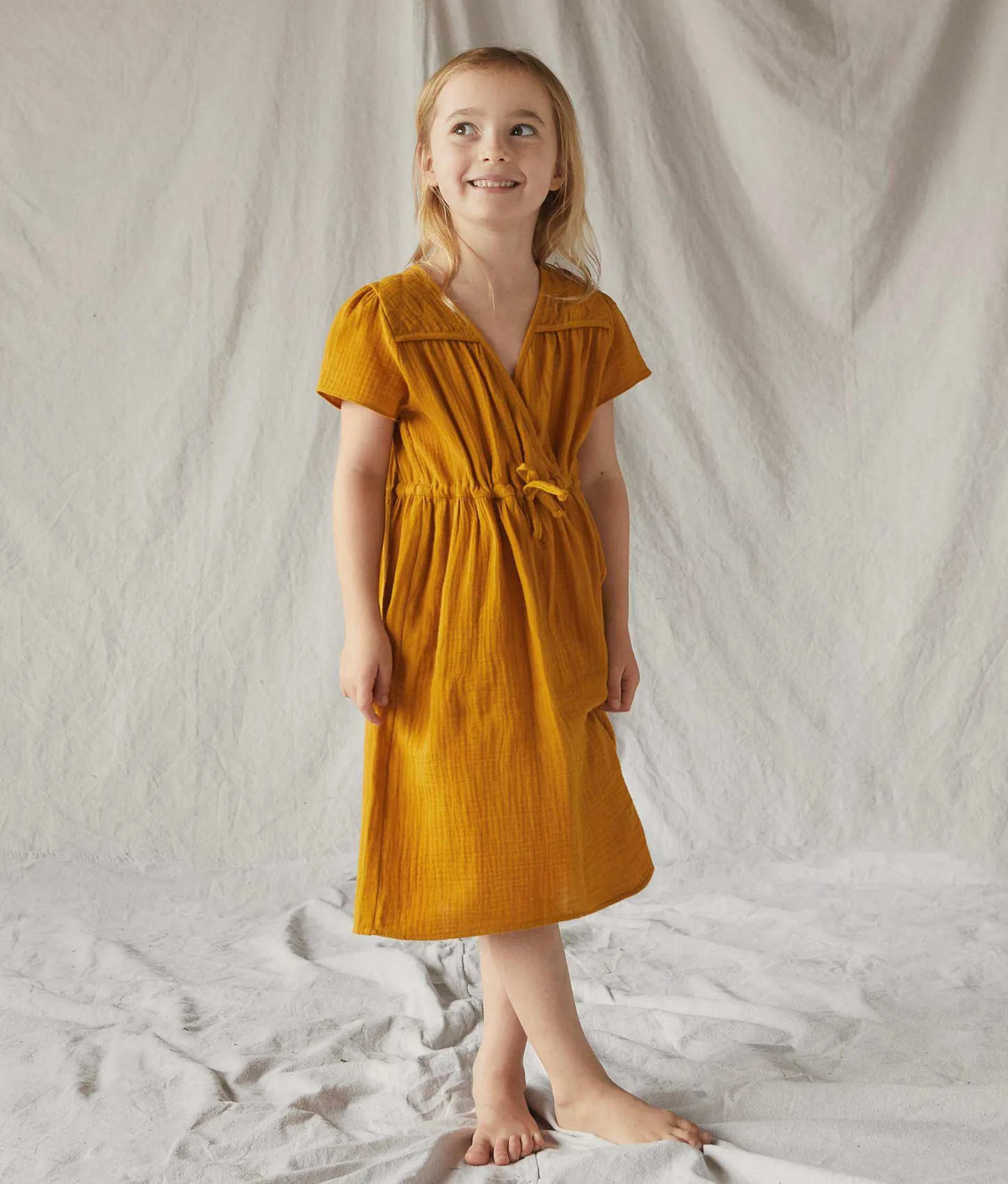 Dresses^Christy Dawn The Dawn Dress Kids Mustard Gauze