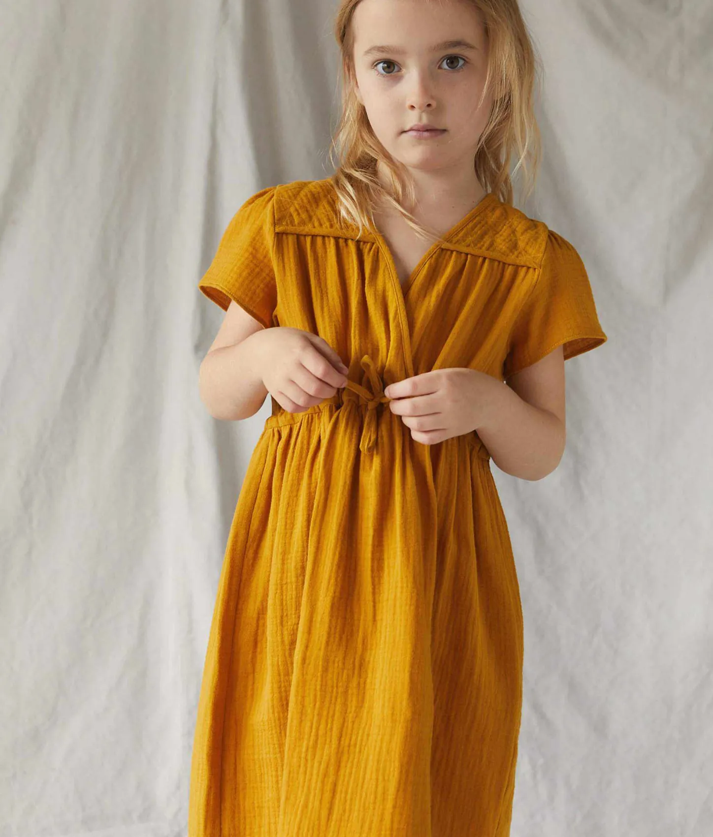 Dresses^Christy Dawn The Dawn Dress Kids Mustard Gauze