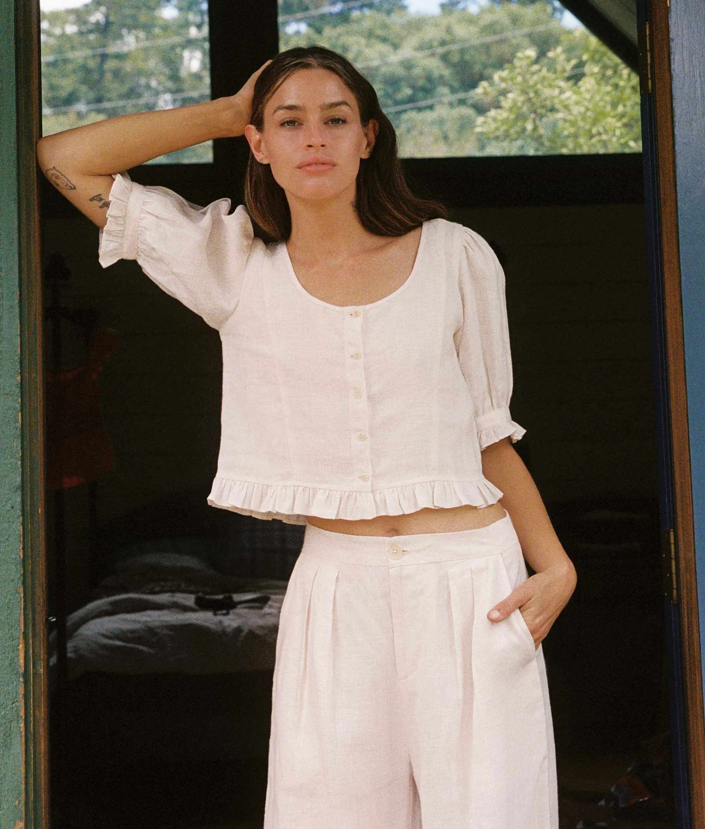 Dresses^Christy Dawn The Ellen Top Pearl Linen