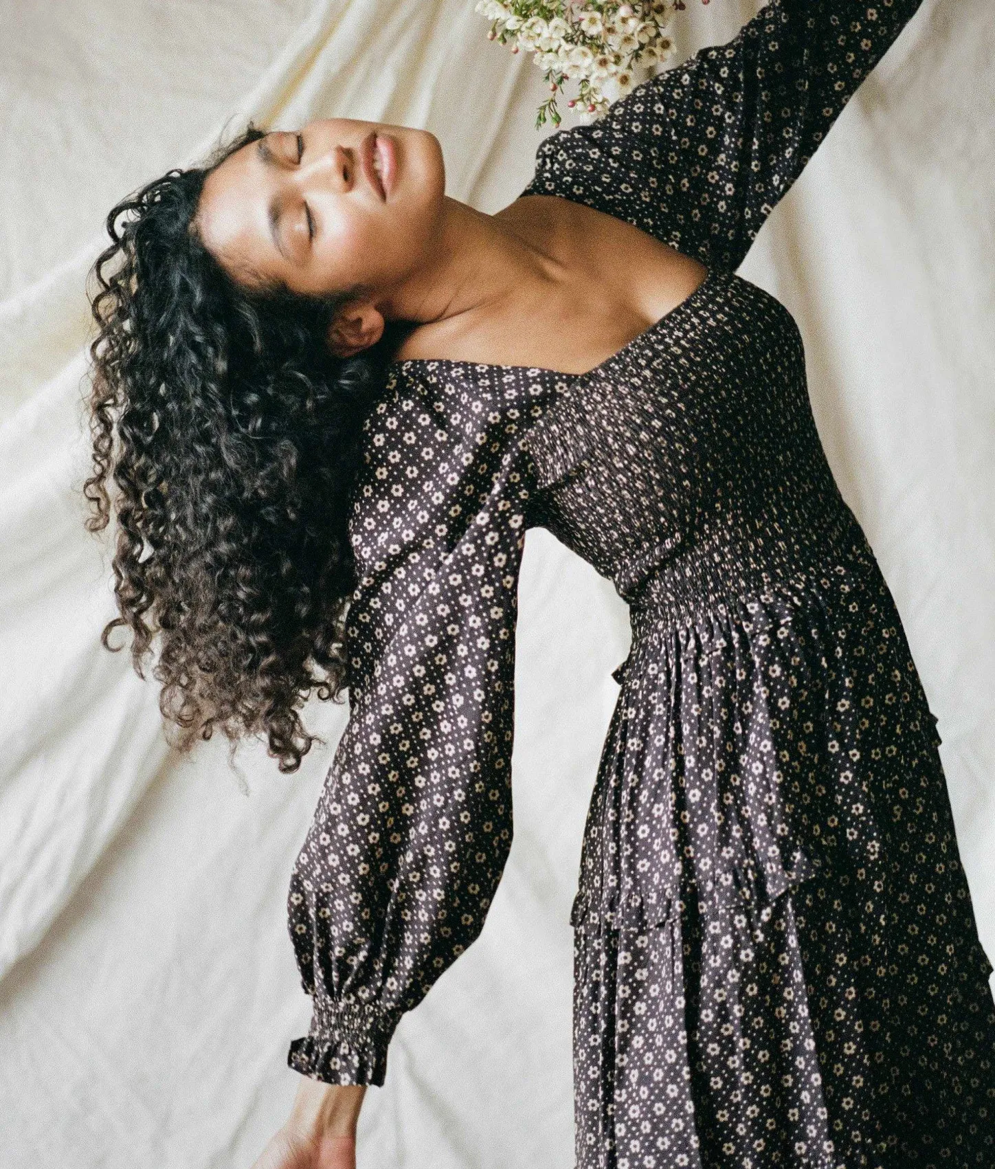 Dresses^Christy Dawn The Emerson Dress Noir Petunia Dot (Block Printed)