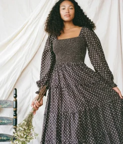 Dresses^Christy Dawn The Emerson Dress Noir Petunia Dot (Block Printed)