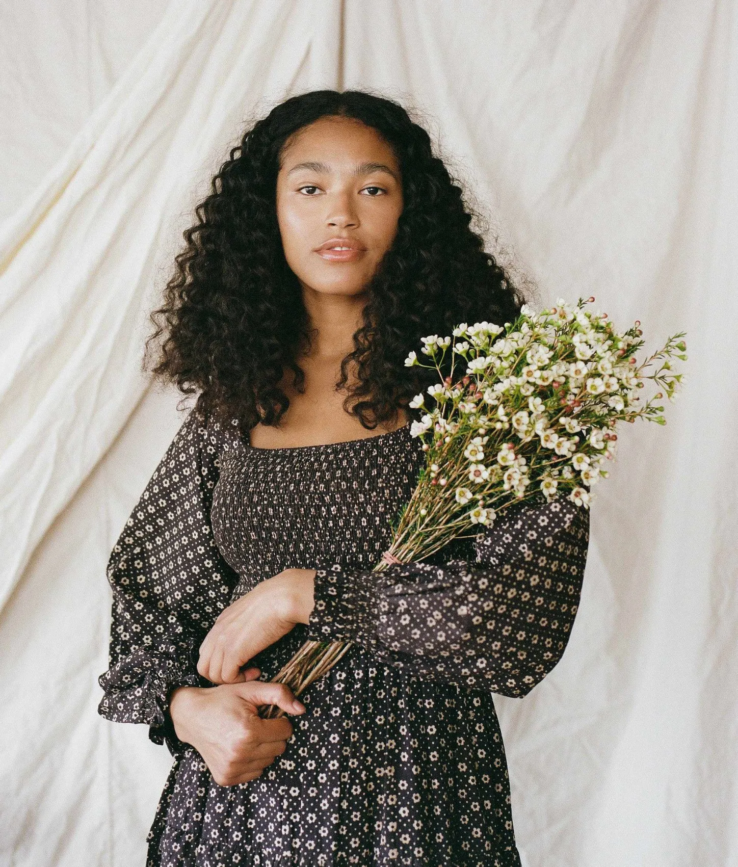 Dresses^Christy Dawn The Emerson Dress Noir Petunia Dot (Block Printed)