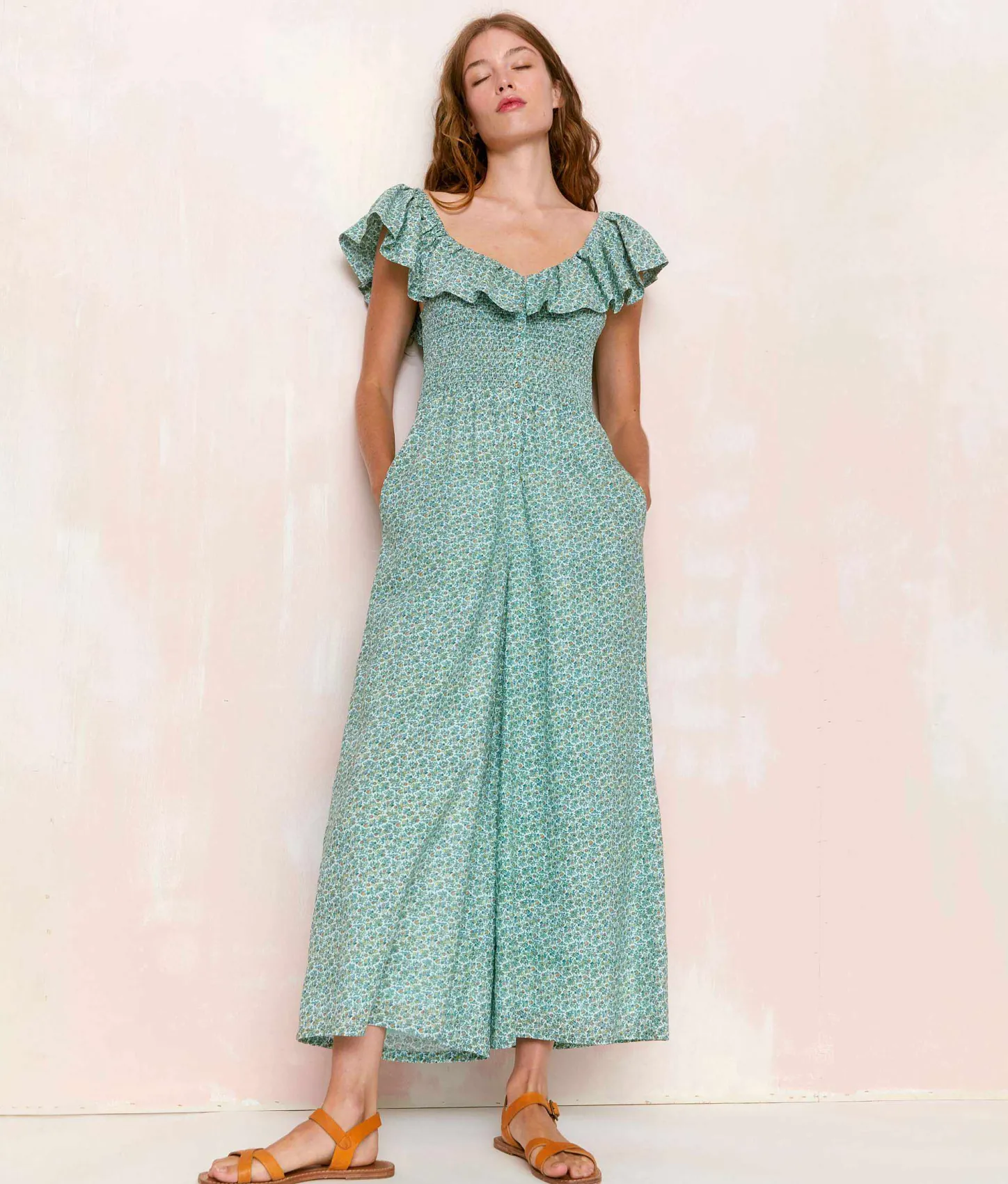 Dresses^Christy Dawn The Kali Jumpsuit Berry Ditsy Teal
