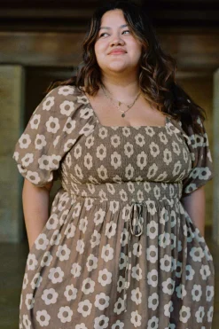Extended Sizing^Christy Dawn The Katrina Dress Extended Mocha Daisy