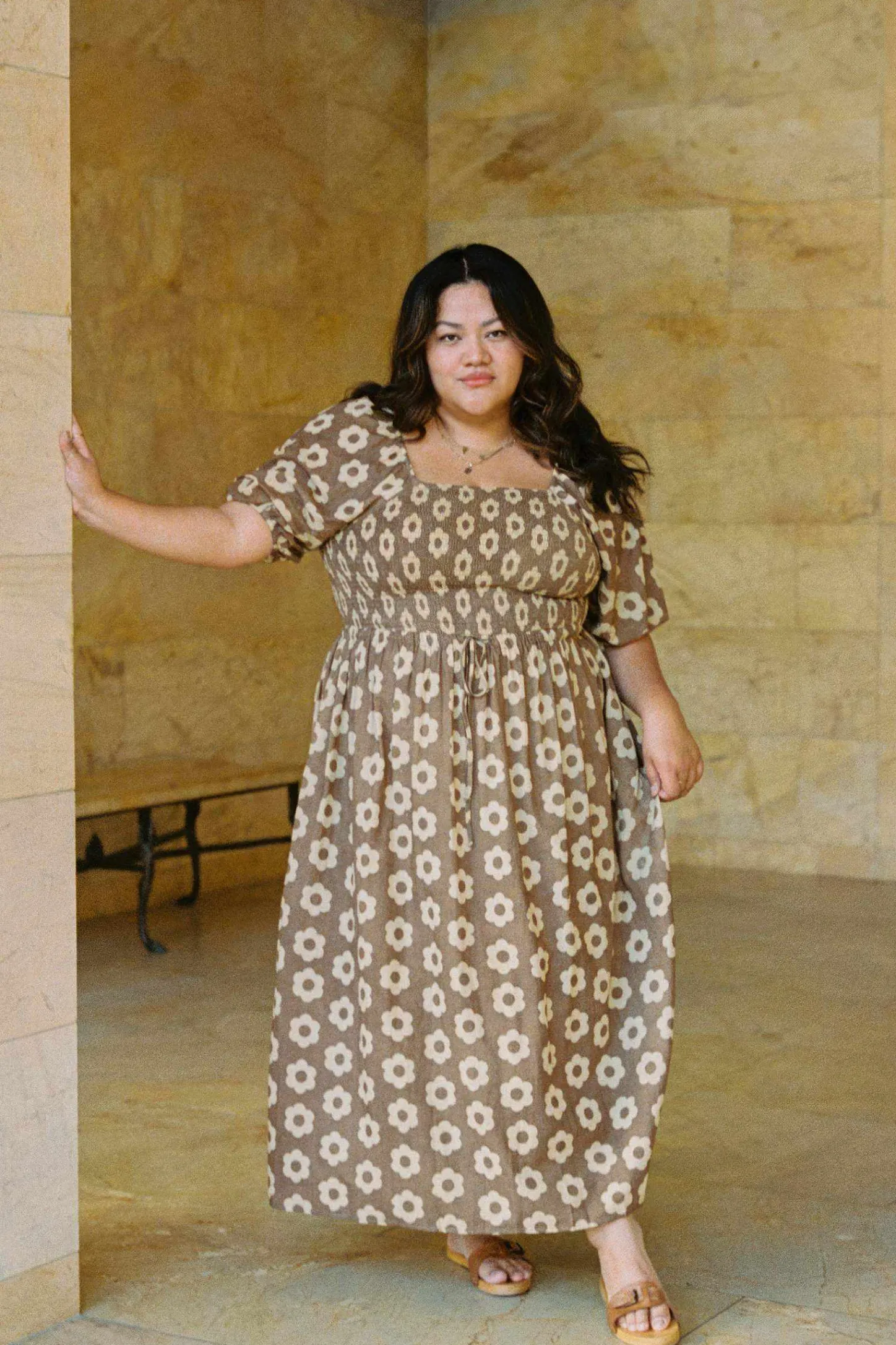 Extended Sizing^Christy Dawn The Katrina Dress Extended Mocha Daisy