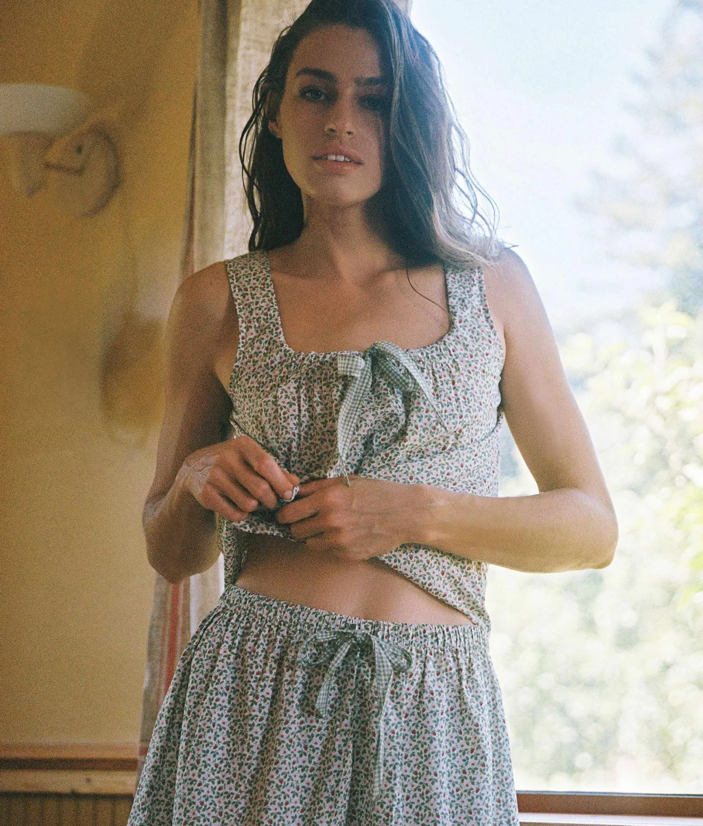Dresses^Christy Dawn The Leni Set Creme Strawberry