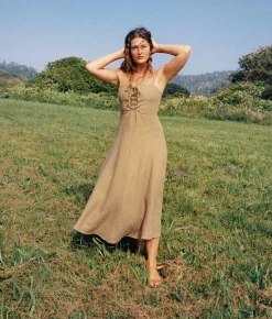 Dresses^Christy Dawn The Liza Dress Olive Linen