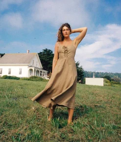 Dresses^Christy Dawn The Liza Dress Olive Linen