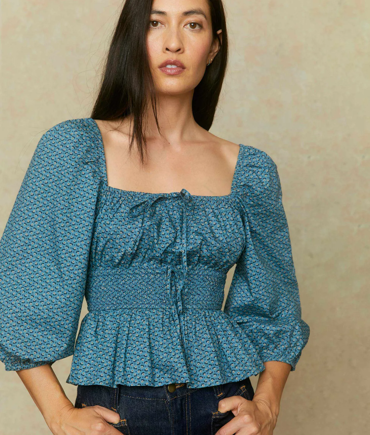 Dresses^Christy Dawn The Mackenzie Blouse Geo Ditsy Azul