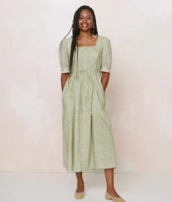 Dresses^Christy Dawn The Rain Dress Green Climbing Daisy