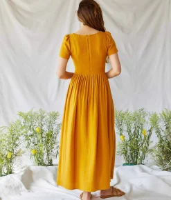Dresses^Christy Dawn The Scarlet Dress Mustard Gauze