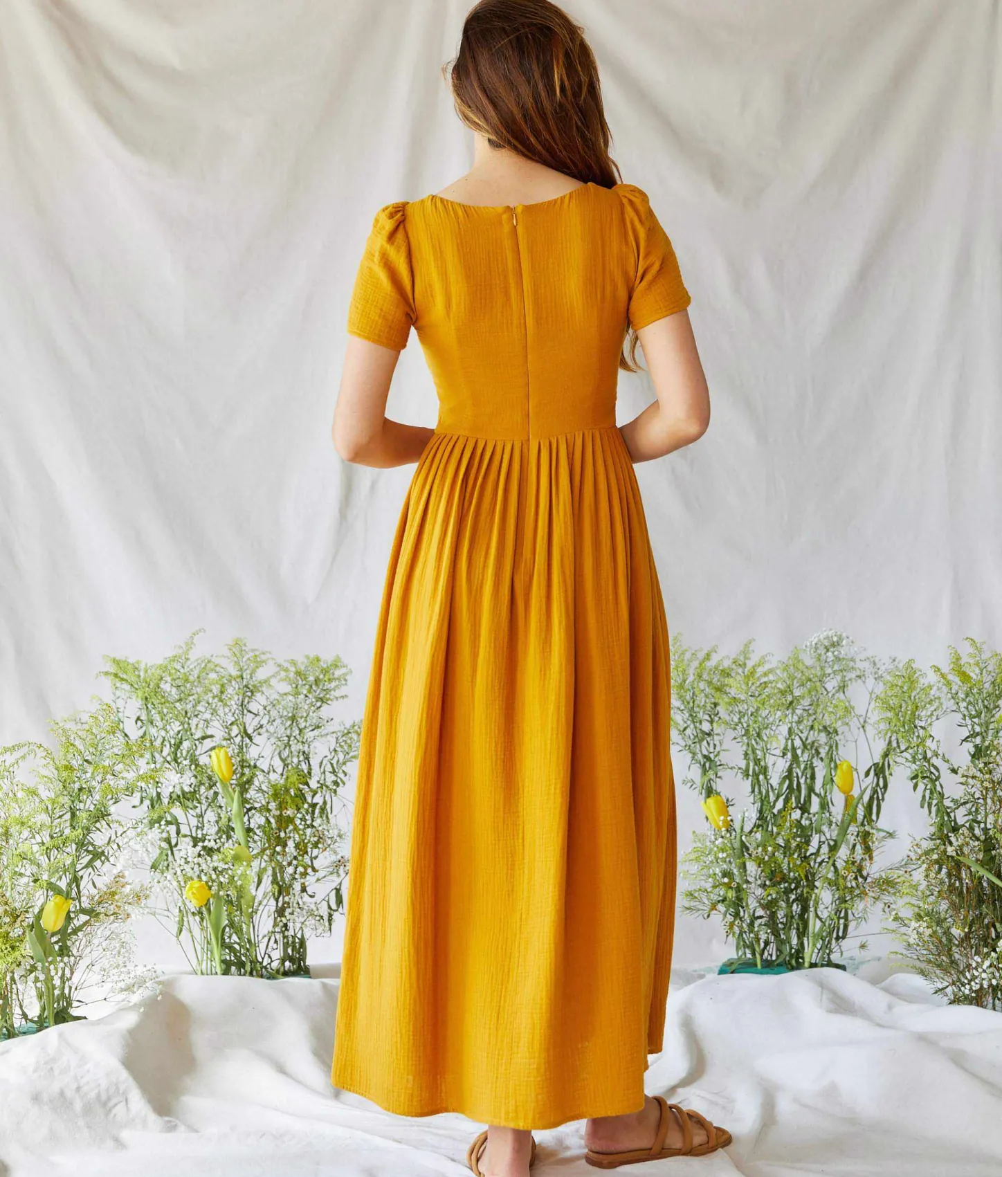 Dresses^Christy Dawn The Scarlet Dress Mustard Gauze